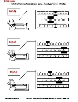 Learn to Measure Mass with a Triple Beam Balance plus Practice Worksheet