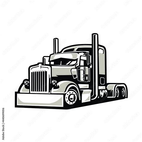 Trucking vector. American Semi truck 18 wheeler vector isolated Stock Vector | Adobe Stock