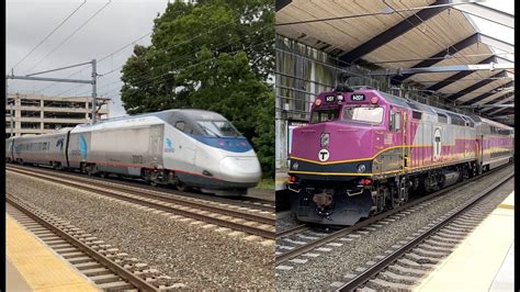 Amtrak & MBTA Commuter Rail Trains Around The Boston / Providence Area (7/5/21) - YouTube