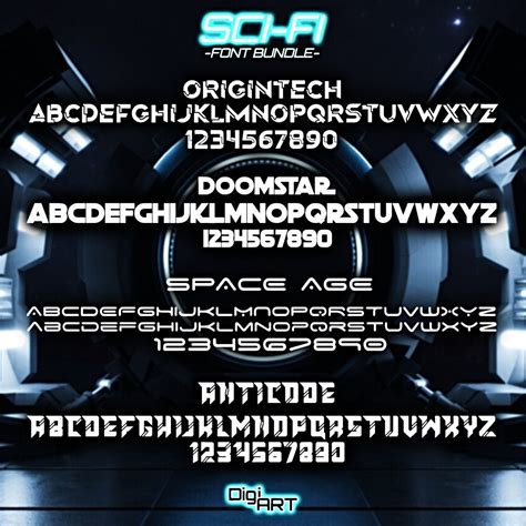 Sci-fi Font Bundle Space Fonts Futuristic Fonts Fantasy Fonts Sci Fi ...