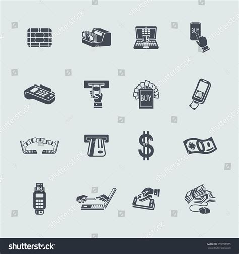 Set Emoney Icons Stock Vector (Royalty Free) 259091975 | Shutterstock