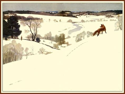 N.C. Wyeth's fox in winter "Men of Concord" endpaper illustration 1935 ...