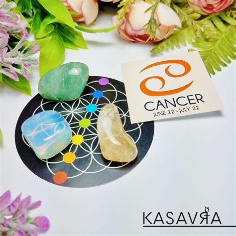 CANCER Zodiac Crystal Set Birthstone Birthday Gift - Etsy