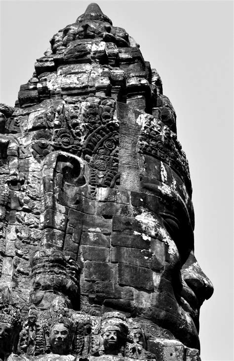 Free Images : rock, monument, statue, asia, sculpture, art, ruins, cambodia, monolith, angkor ...