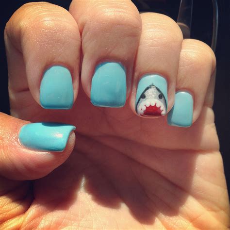 Shark Week Nails! #sharkweek | Funky nails, Shark nail art, Beach nails