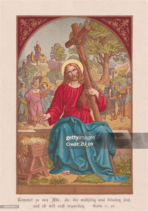 Jesus The Redeemer Chromolithograph Published In 1898 High-Res Vector ...