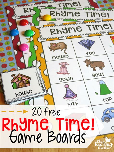 20 Rhyme Time Game Boards - Thrifty Homeschoolers