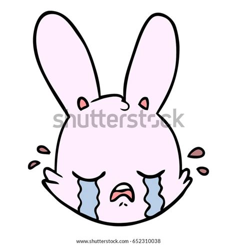 Cartoon Crying Bunny Face Stock Vector (Royalty Free) 652310038 ...