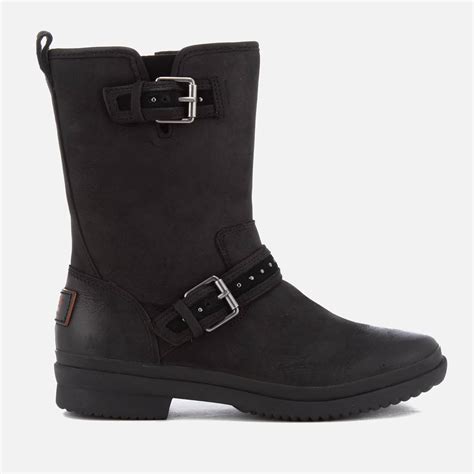 Lyst - Ugg Women's Jenise Waterproof Leather Biker Boots in Black