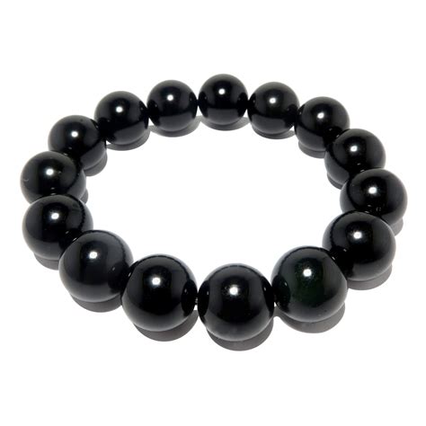 Black Obsidian Bracelet Pure Protection Stone Real Volcanic Powers — Satin Crystals