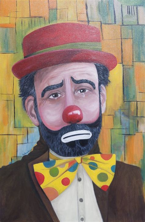 The crying clown Painting by Loubna Najjar | Saatchi Art