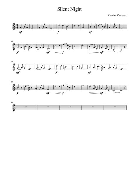 Silent Night Sheet music for Violin (Solo) | Musescore.com