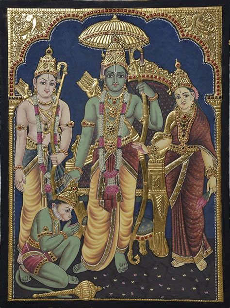 Sita Ram Lakshman Hanuman | Hindu art, Mysore painting, Rajasthani painting