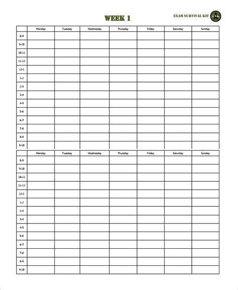 Sensational Revision Timetable Excel Template Gst Invoice Format In Free Download