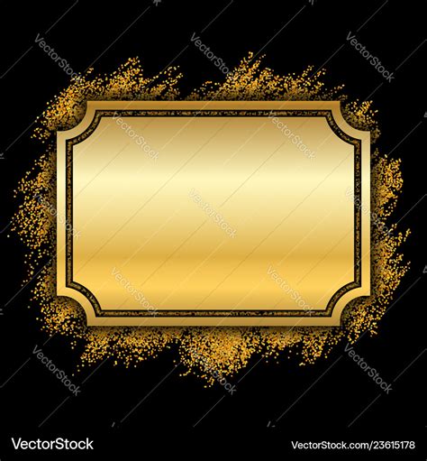 Gold frame beautiful golden glitter design Vector Image