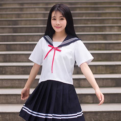 Japanese School Sailor Uniform Fashion Navy Sailor School Uniforms for Cosplay Girls Suit ...