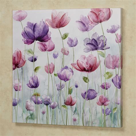 Pretty Petals Purple and Pink Floral Canvas Wall Art