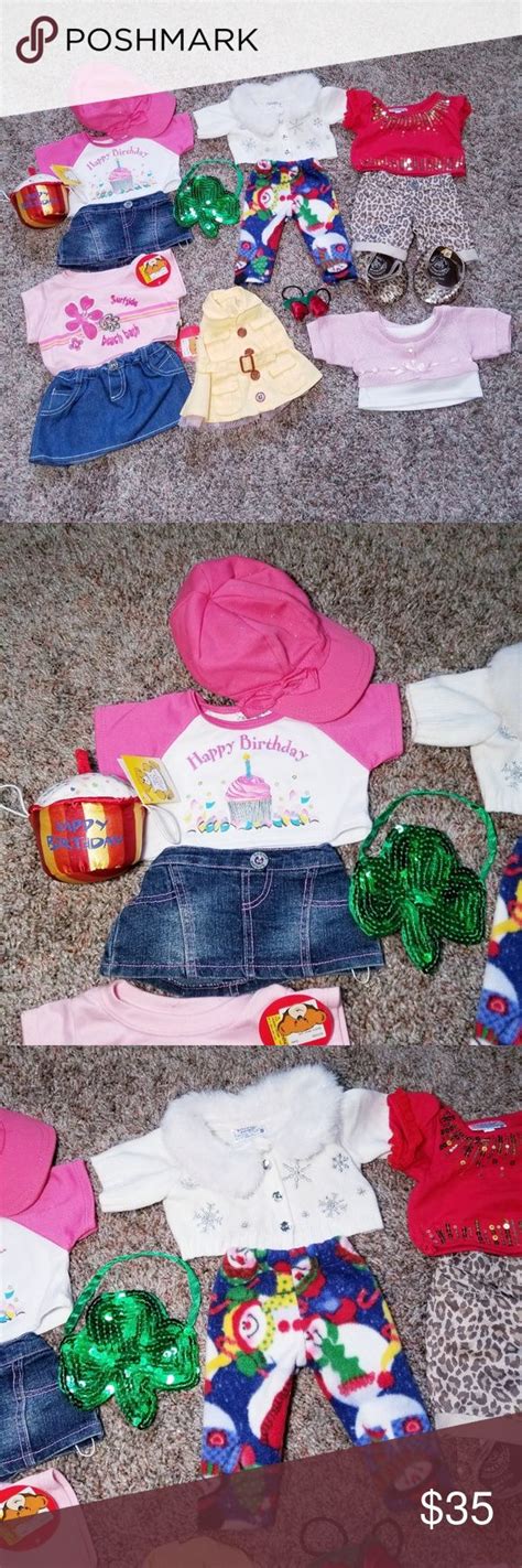 Lot of Build A Bear Clothes 5 Outfits Shoes Hat | Build a bear outfits ...