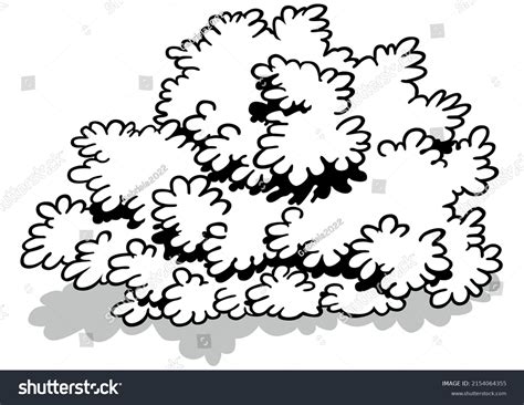 Drawing Dense Shrub Cartoon Illustration Isolated Stock Vector (Royalty Free) 2154064355 ...