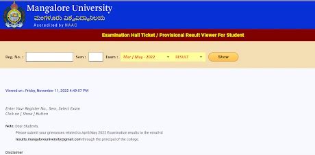 Mangalore University Result 2022 (OUT): Check UG & PG Results