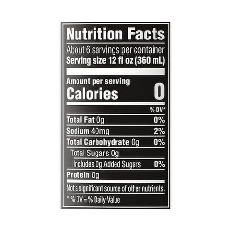 Pepsi Nutrition Label