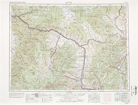 Butte topographic map, MT - USGS Topo 1:250,000 scale