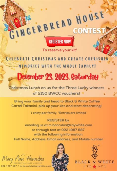 Gingerbread House Contest, Black & White Coffee Cartel Takanini ...