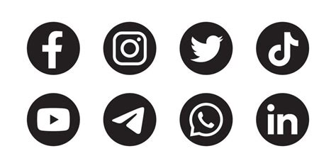 conjunto de iconos de redes sociales en fundamento redondo | Simbolos de redes sociales, Iconos ...
