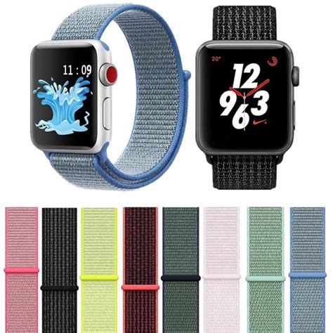 42mm 38mm Colorful Sport Nylon Loop Watch Strap For Apple Watch Band ...