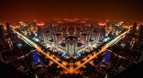 HD wallpaper: Night lights, China, Skyline, Beijing, 4K, illuminated ...