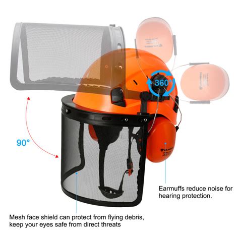 Industrial Forestry Safety Helmet Visor Earmuffs Chainsaw Arborist ...