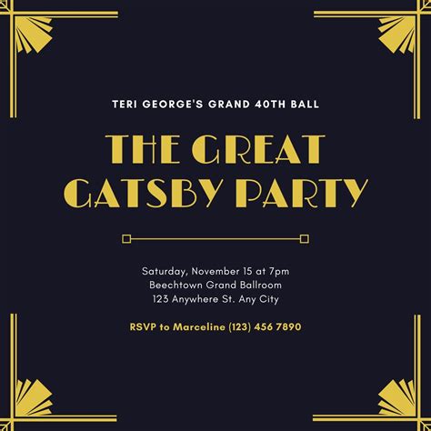 The Great Gatsby Party Invitation