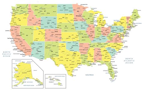 US Map with States and Cities | List of Major Cities of USA