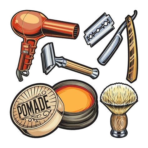 BARBER TOOL WITH COLOR 23876875 Vector Art at Vecteezy