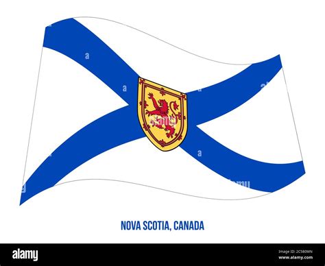 Nova Scotia Flag Waving Vector Illustration on White Background. Provinces Flag of Canada ...