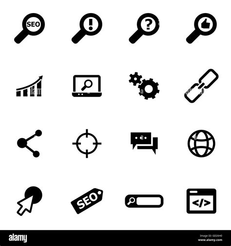 Vector black seo icon set Stock Vector Image & Art - Alamy