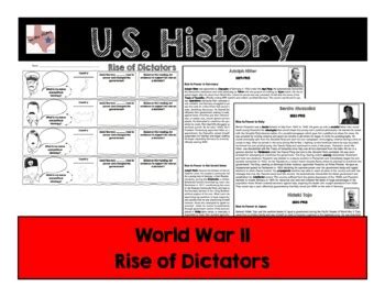 Rise of Dictators - World War II Activity by Lone Star History | TpT