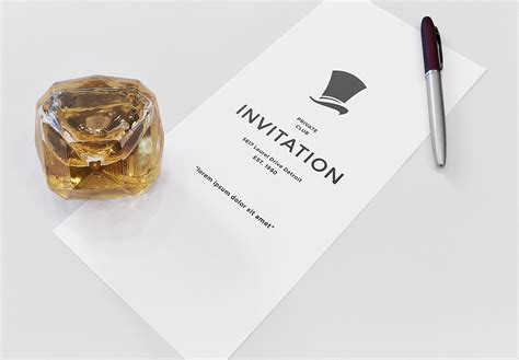 Invitation Mockup Free PSD