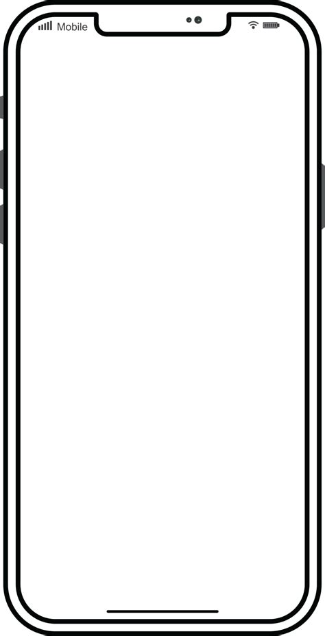 Smartphone white outline 23985187 PNG