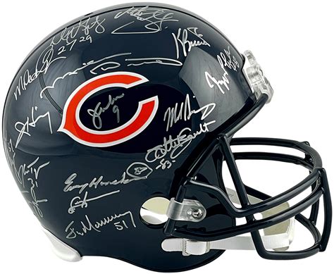 1985 Chicago Bears Team Autographed Replica Full Size Helmet with 28 ...