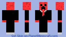 Red Creeper In A Suit Minecraft Skin