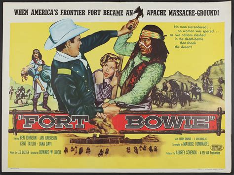 Fort Bowie : Original 1958 UK Quad Poster :”When America’s frontier fort became an Apache ...