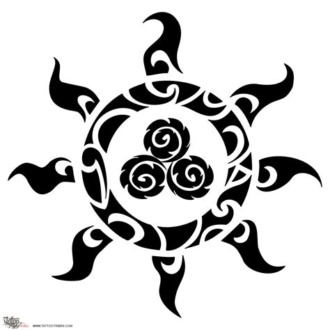 Sun (Eternity, ciclicity) sun triskel original Polynesian tattoo design