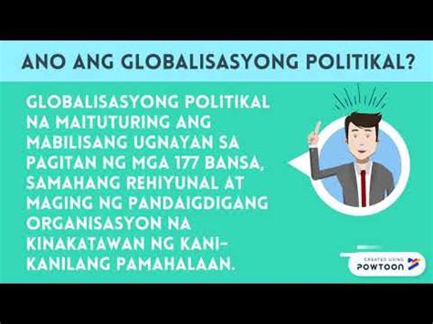 Globalisasyong Politikal: Mga Katangian at Bunga - Agham - 2024