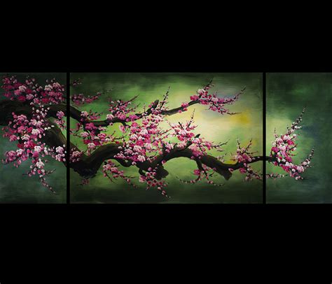 Feng Shui Painting Wall Art Decor Chinese Cherry Blossom Painting (With images) | Cherry blossom ...