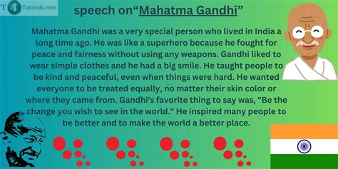 Speech on Mahatma Gandhi [1, 2, 3, 4, 5 Minutes] – T4Tutorials.com