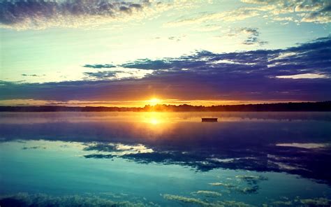 sunset, Lake, Reflection, Sunlight Wallpapers HD / Desktop and Mobile Backgrounds