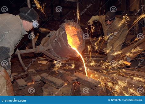 Molten Steel Pouring Royalty Free Stock Photography - Image: 12928747