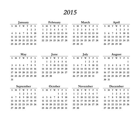 2015 Calendar Template Free Stock Photo - Public Domain Pictures