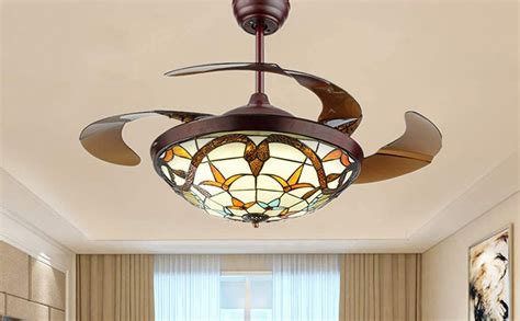 Amazon.com: MoreChange 42” Tiffany Style Ceiling Fans with Lights and ...